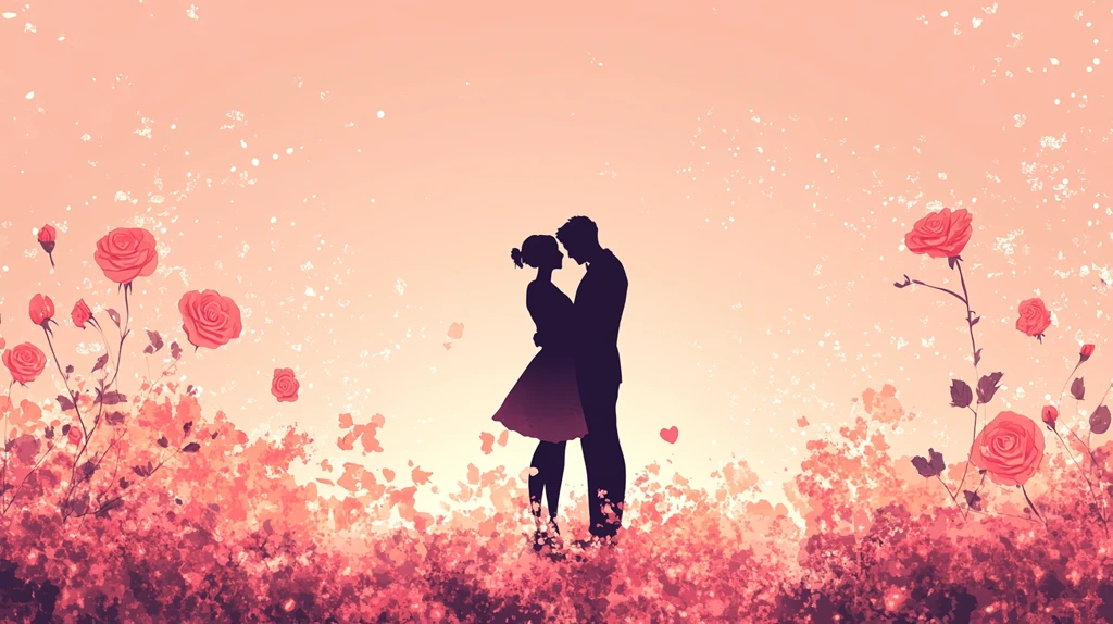 浪漫情侣插画背景