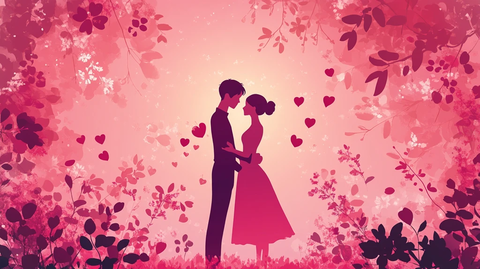 浪漫粉色背景浪漫情人