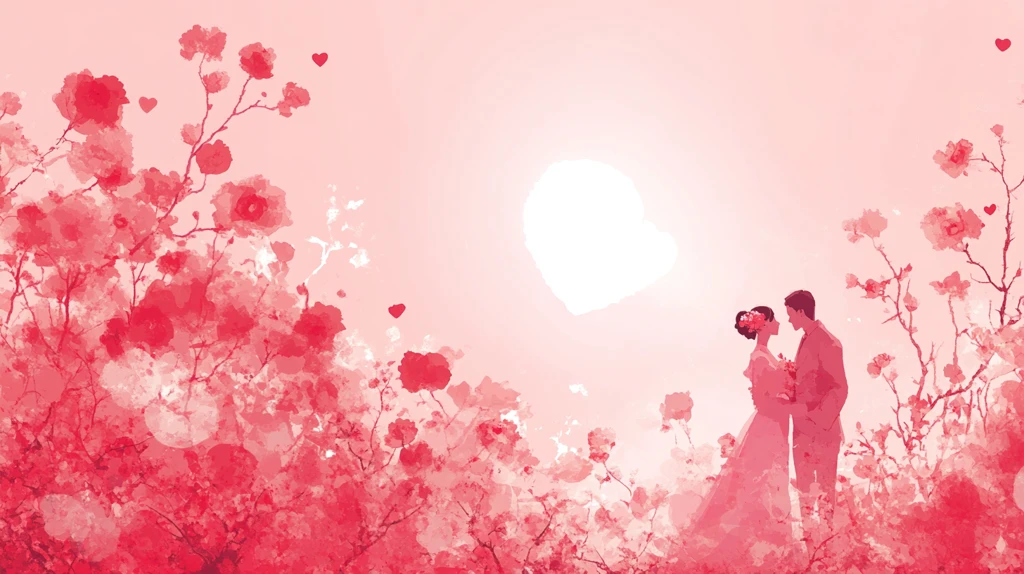 浪漫情侣插画背景