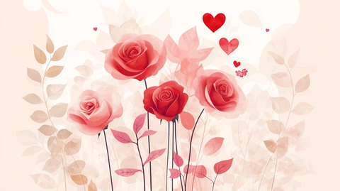 爱情玫瑰插画