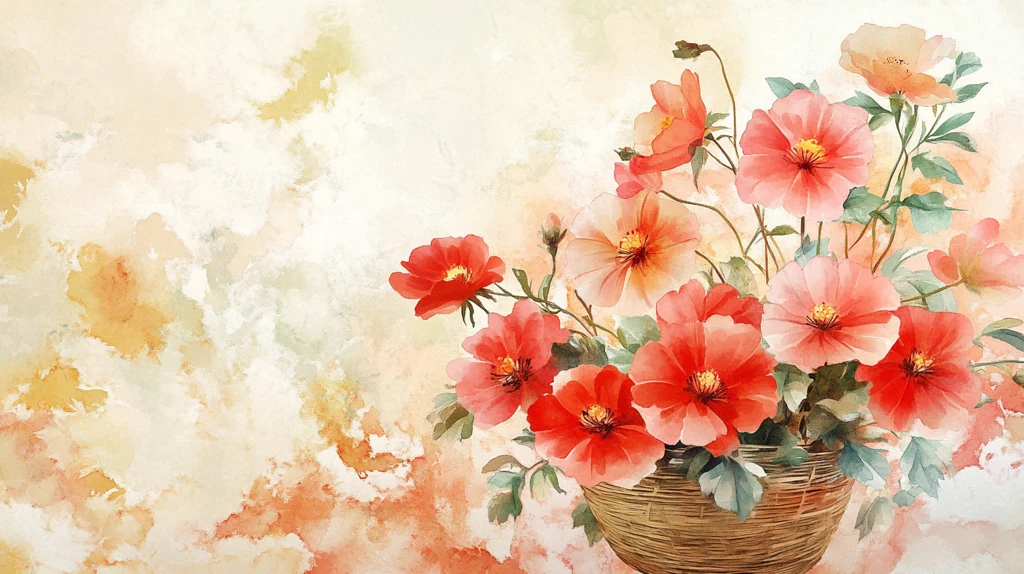 手绘水彩花卉无框画