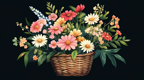 花篮插画