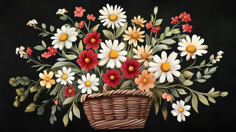 花篮彩绘