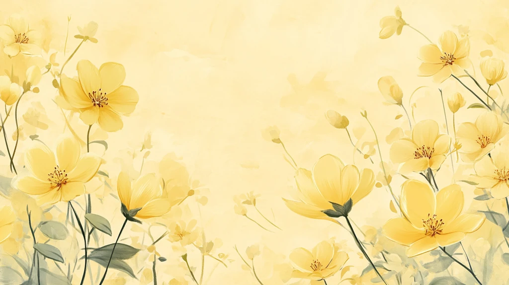 黄色波斯菊手绘