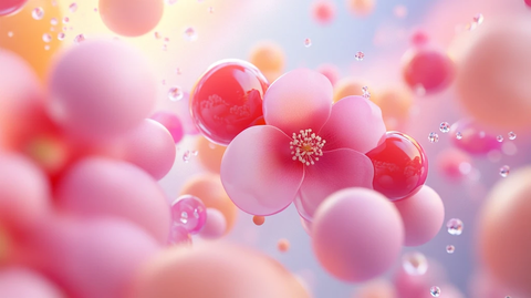 粉色球体简约抽象背景