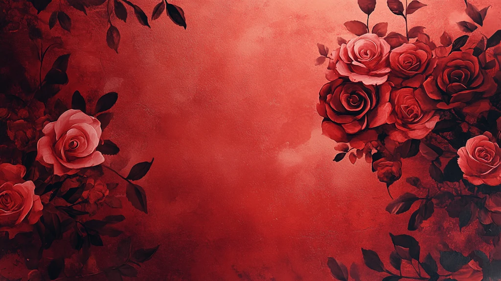黑红玫瑰花背景墙