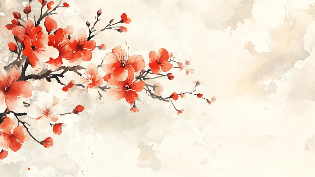 水彩梅花墙纸