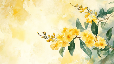 水彩唯美腊梅