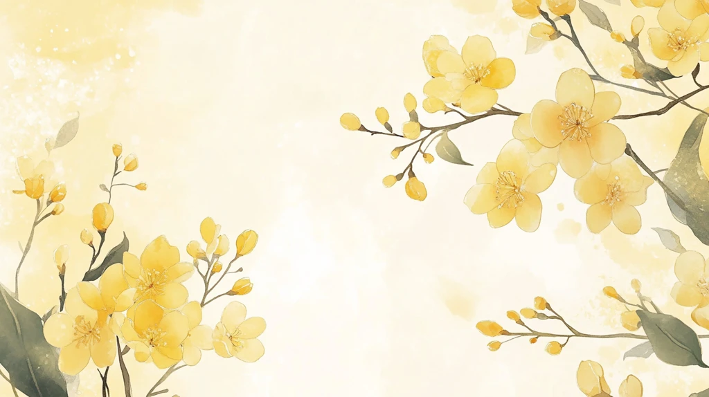 新中式手绘银杏叶花鸟