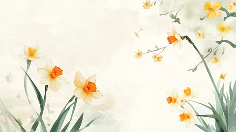 手绘春天古风花卉背景