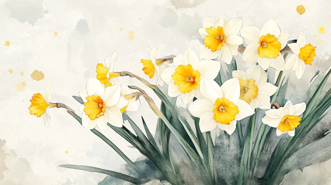 水仙花插画