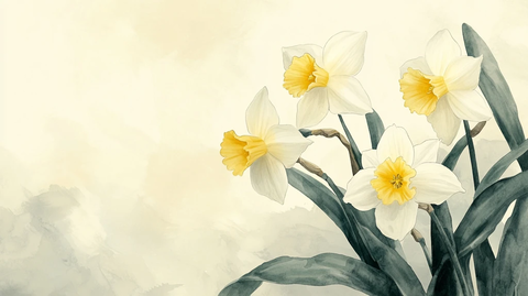 水仙花插画
