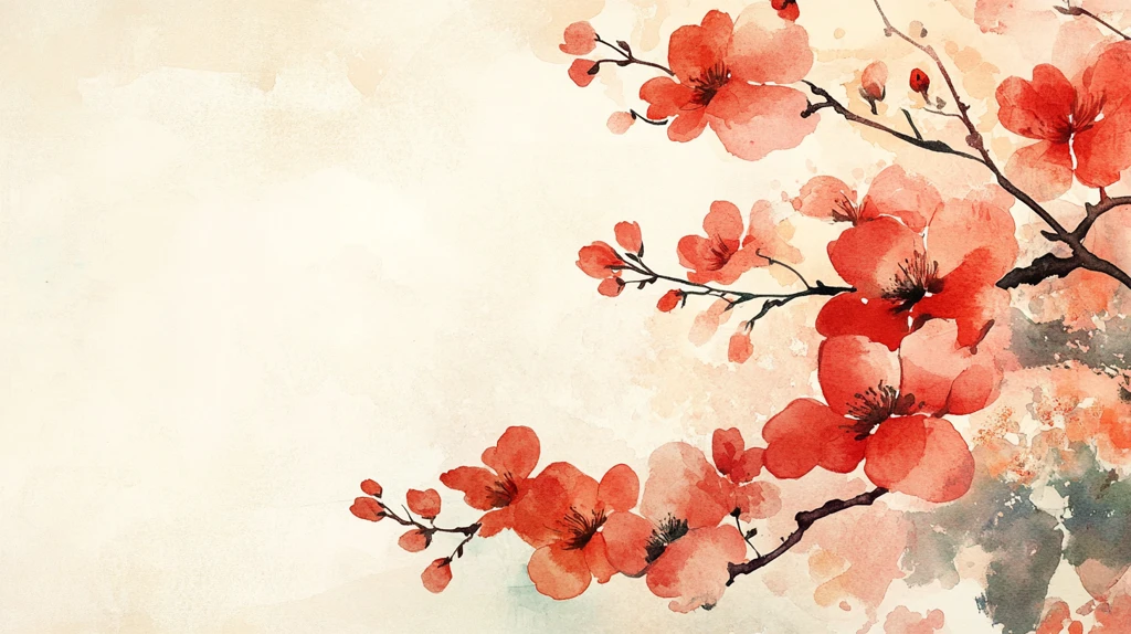 水彩梅花墙纸
