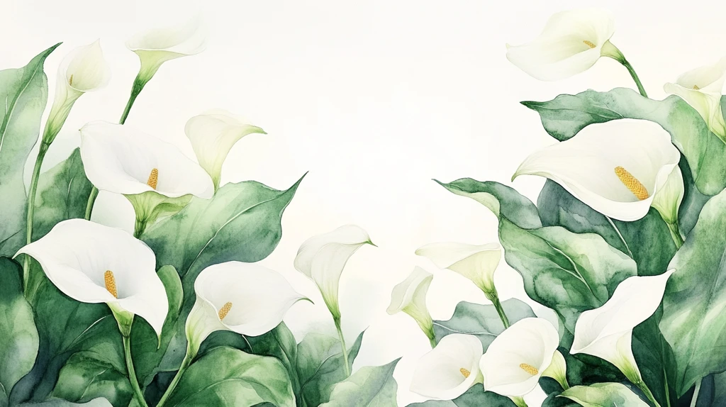 手绘马蹄莲花卉