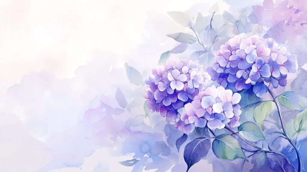 手绘绣球背景墙