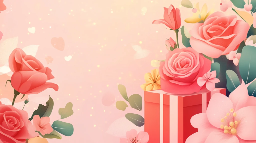 婚庆礼盒包装插画