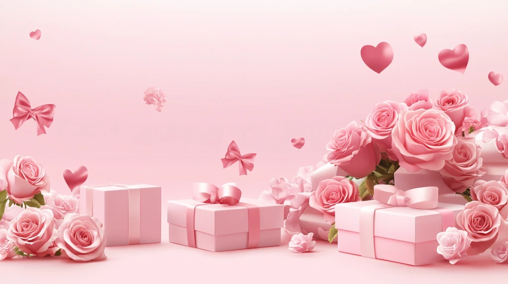 粉色立体爱心礼盒