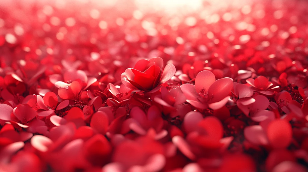 散落的花瓣浪漫红玫瑰