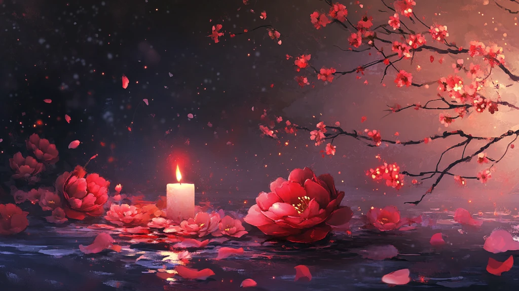 唯美古风花卉场景