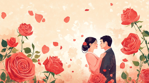 情人节玫瑰插画