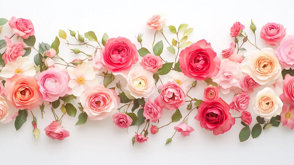 立体玫瑰花藤背景