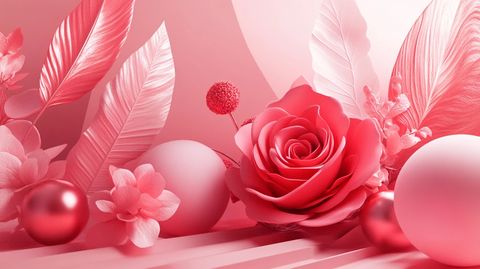 玫瑰红少女感梦幻背景