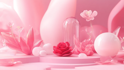 玫瑰红少女感梦幻背景