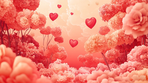 玫瑰红少女感梦幻背景