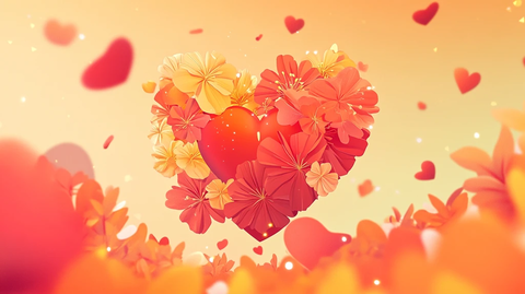 情人节剪纸风插画