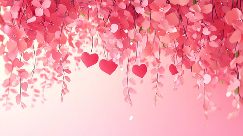 情人节剪纸风插画