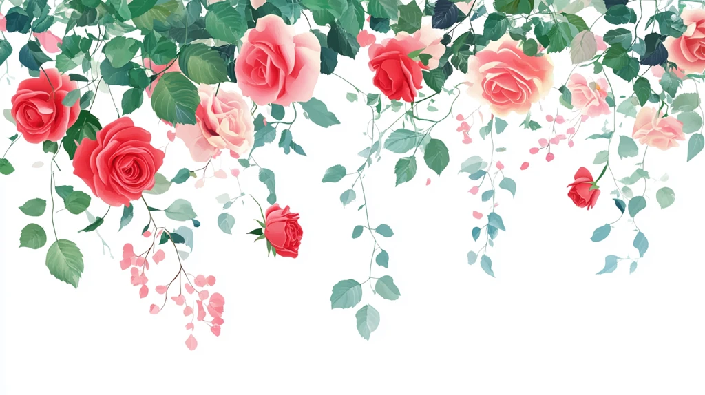 立体玫瑰花藤背景