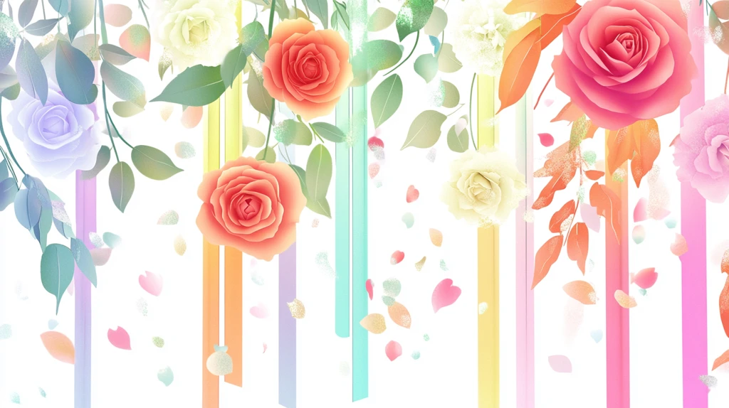 立体玫瑰花藤背景