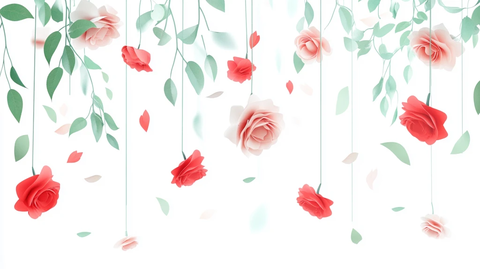 立体玫瑰花藤背景