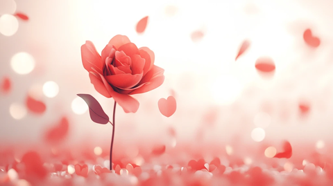 散落的花瓣浪漫红玫瑰
