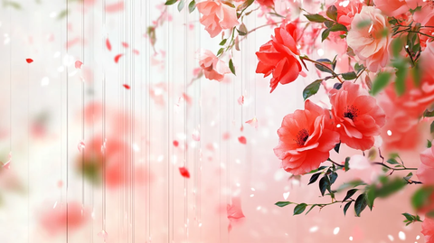 立体玫瑰花藤背景