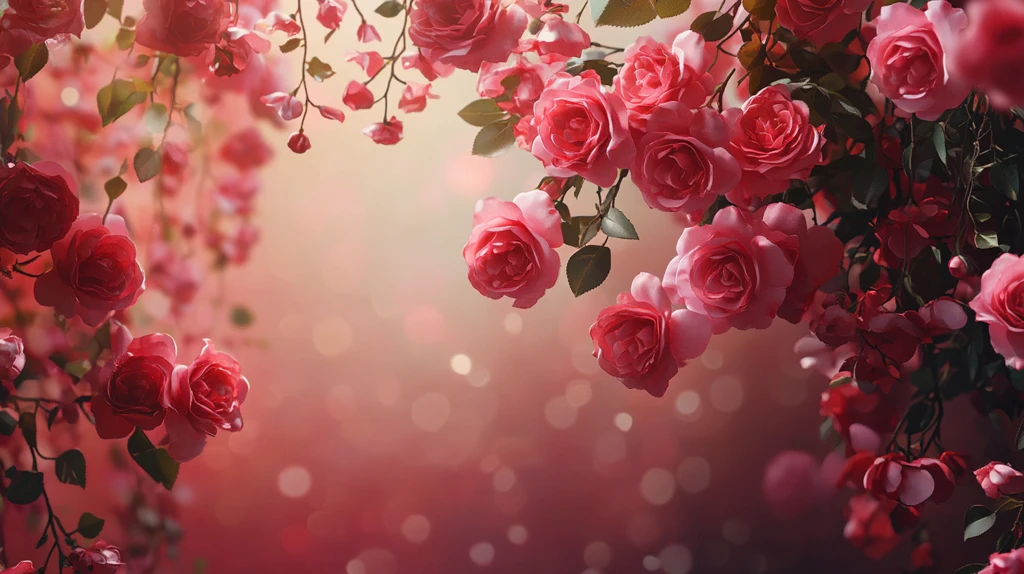 立体玫瑰花藤背景