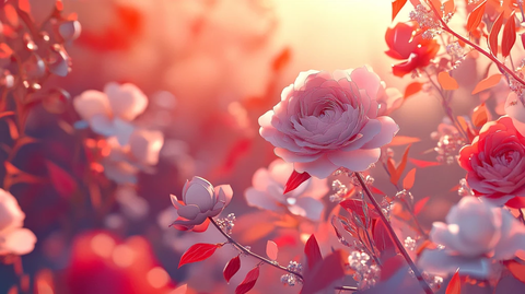 玫瑰红森系主题场景