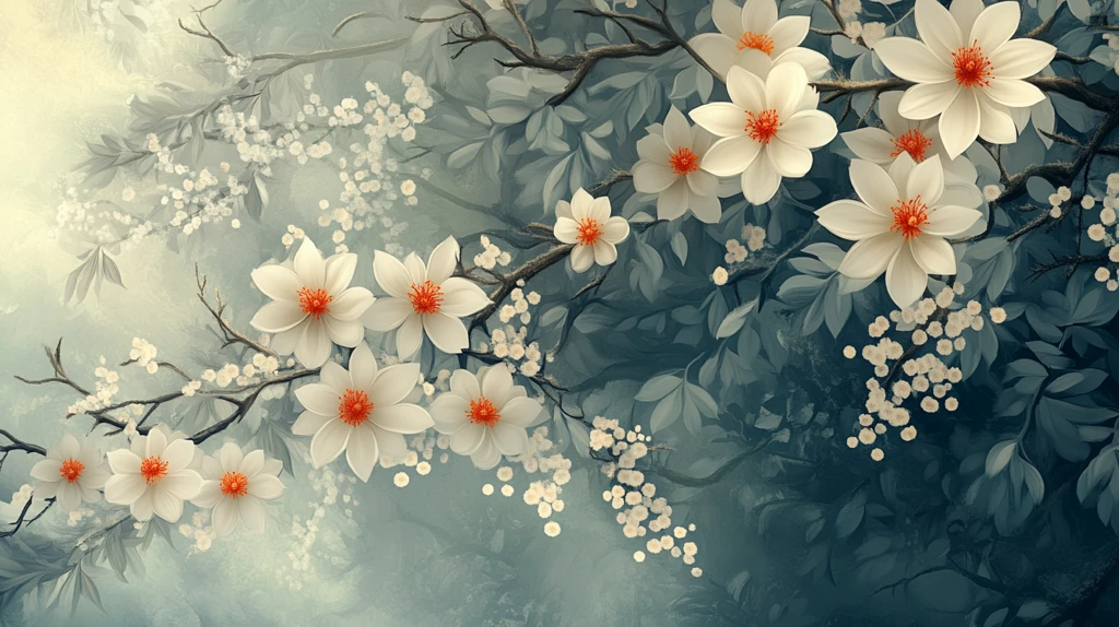 梅花大型高清壁画