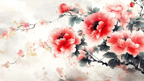 唯美风水墨牡丹