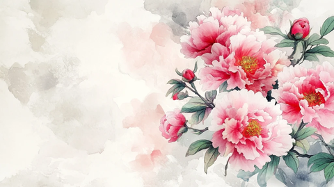 唯美风水彩牡丹