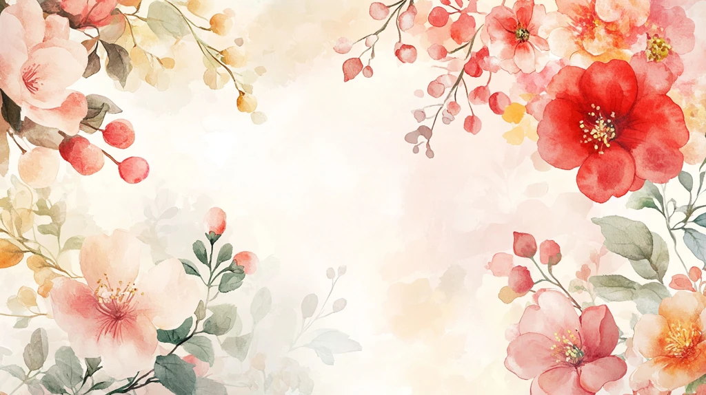 森系粉橙色花朵背景