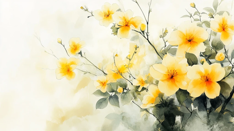 手绘花卉背景墙