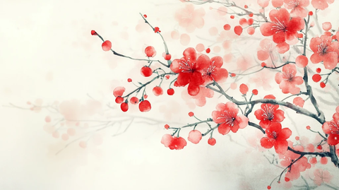 水彩梅花墙纸