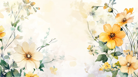 手绘花卉背景墙图片