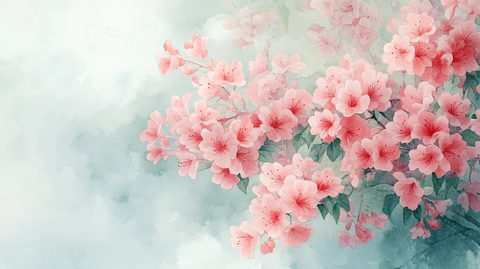 梦幻背景杏花杜鹃花