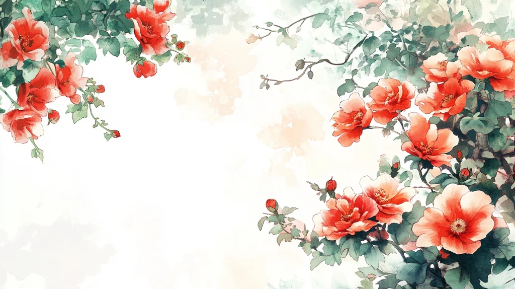 唯美蔷薇水彩荼蘼花