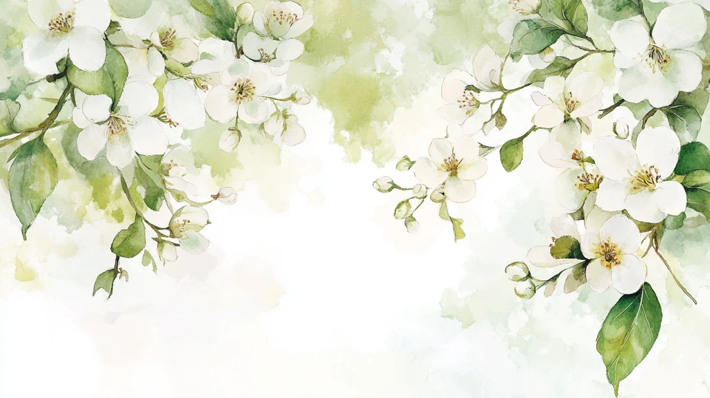 水彩梨花装饰画