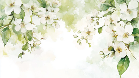 水彩梨花装饰画