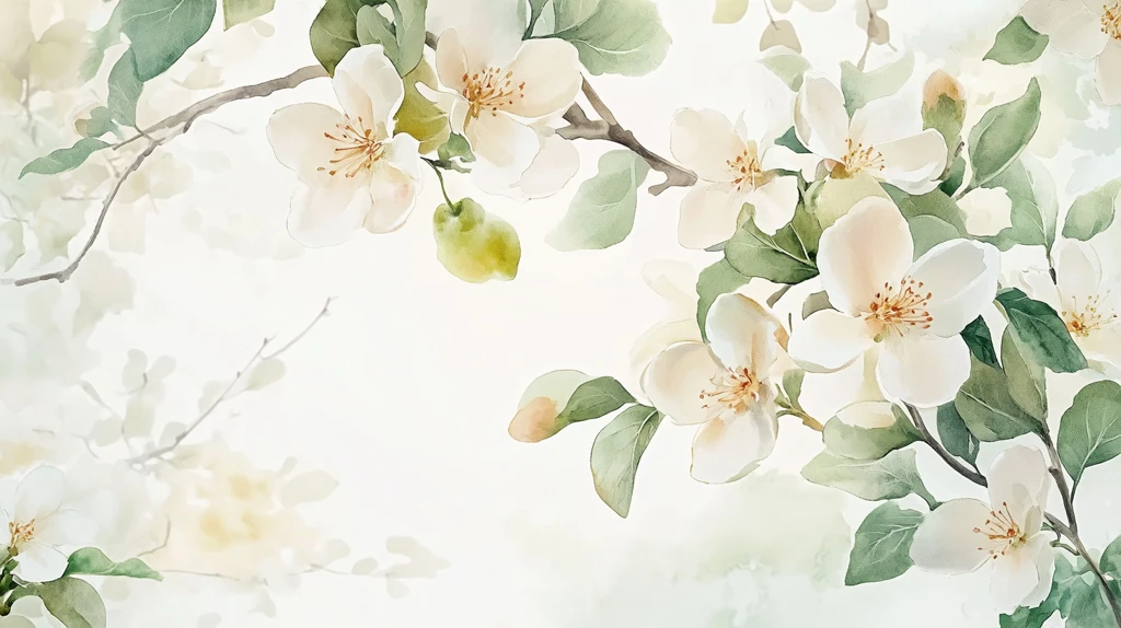唯美梨花插画