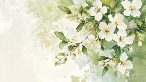 唯美梨花插画